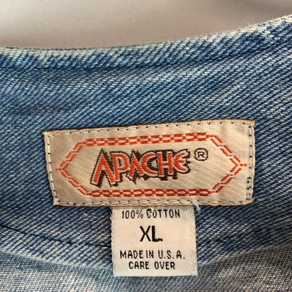 Apache Denim Vest Size with Glittery Fish Embellishments X Large - Picture 8 of 12